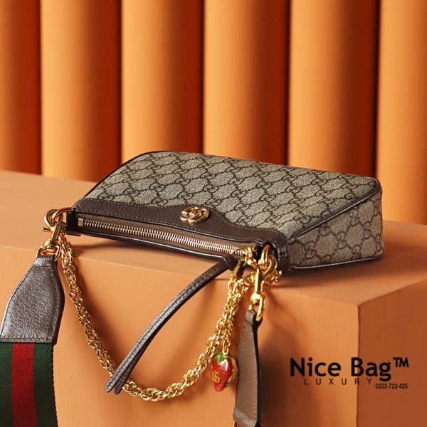 Gucci Gucci Ophidia Handbag Small Beige And Ebony GG Supreme Canvas like authentic sử dụng chất liệu da bò nguyên bản như chính hãng, được làm thủ công, cam kết chất lượng tốt nhất chuẩn 99% so với chính hãng, full box và phụ kiện