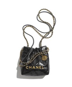 Chanel 22 Mini Handbag Black Gold cam kết chất lượng tốt nhất, sử dụng chất liệu da bò nguyên bản như chính hãng, full box và phụ kiện, hỗ trợ trả góp bằng thẻ tín dụng