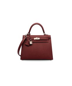 Hermes Kelly 25cm Rouge H Epsom PHW sử dụng chất liệu da epsom của ý, nguyên bản như chính hãng, được may thủ công 100%, full box và phụ kiện, hỗ trợ trả góp bằng thẻ tín dụng, miễn phí ship toàn quốc