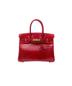 Hermes Birkin 30 Crocodile Niloticus Braised GHW Bag sử dụng chất liệu chất liệu da cá sấu sông nile, được may thủ công 100% full box và phụ kiện, hỗ trợ trả góp bằng thẻ tín dụng,