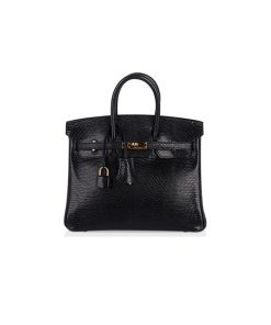 Hermes Birkin 25 Bag Black Lizard Gold Hardware sử dụng chất liệu da thằn lằn nam phi tự nhiên, đươc may thủ công 100%, cam kết chất lượng tốt nhất chuẩn 99%, full box và phụ kiện, hỗ trợ trả góp bằng thẻ tín dụng