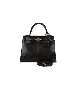 Hermes Kelly Sellier 25 Black Lizard Palladium Hardware sử dụng chất liệu da thằn lằn nam phi tự nhiên, được may thủ công 100%, cam kết chất lượng tốt nhất, chuẩn 99% so với chính hãng, full box và phụ kiện, hỗ trợ trả góp bằng thẻ tín dụng