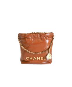 Chanel Mini 22 Bag Brown Calfskin Gold Hardware like authentic cam kết chất lượng chuẩn 99% so với chính hãng, sử dụng chất liệu da bê, được may thủ công, chip cod mới nhất, full box và phụ kiện, hỗ trợ trả góp bằng thẻ tín dụng