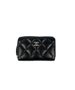 Chanel Classic Zipped Coin Purse Black SHW Lambskin like authentic chuẩn 99% so với chính hãng, cam kết chất lượng tốt nhất, sử dụng chất liệu da cừu, full box và phụ kiện, miễn phí ship toàn quốc