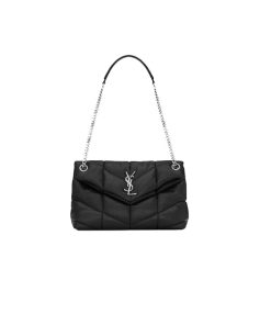 Túi YSL Saint Laurent Small Loulou Shoulder Bag Black Silver chất lượng like authentic chuẩn 99% với chính hãng, cam kết chất lượng tốt nhất, sử dụng chất liệu da cừu, full box và phụ kiện, hỗ trợ trả góp bằng thẻ tín dụng