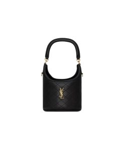 Túi YSL Gaby Bucket Bag in Lambskin Màu Đen Khóa Vàng 7639611EL071000 chất lượng like authentic, cam kết chất lượng tốt nhất, chuẩn 99% so với chính hãng, sử dụng chất liệu da cừu, full box và phụ kiện, hỗ trợ trả góp bằng thẻ tín dụng