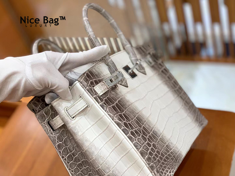 Túi Hermes Birkin 25 Crocodile Himalayan Da Cá Sấu Bạch Tạng - Nice Bag™