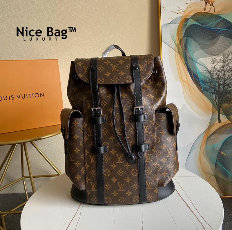 Balo Lv Christopher MM Monogram Macassar M43735 Nice Bag