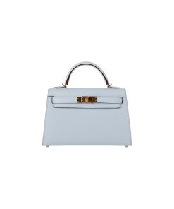 Túi Hermes Mini Kelly II Blue Brume Epsom Leather Gold Hardware chất lượng like authentic, cam kết chất lượng tốt nhất, chuẩn 99% so với chính hãng, sử dụng không ai biết, sử dụng chất liệu da epsom, được may thủ công tay 100% full box và phụ kiện, hỗ trợ trả góp bằng thẻ tín dụng