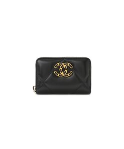 Ví Chanel Chanel 19 Zip Lambskin Quilted Around Coin Purse Wallet Black chất lượng like authentic, cam kết chất lượng tốt nhất, chuẩn 99% so với chính hãng, sử dụng chất liệu da cừu, full box và phụ kiện