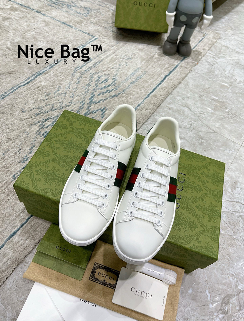 Giay Gucci Ace Leather White 386750 A3830 9071 Nice Bag