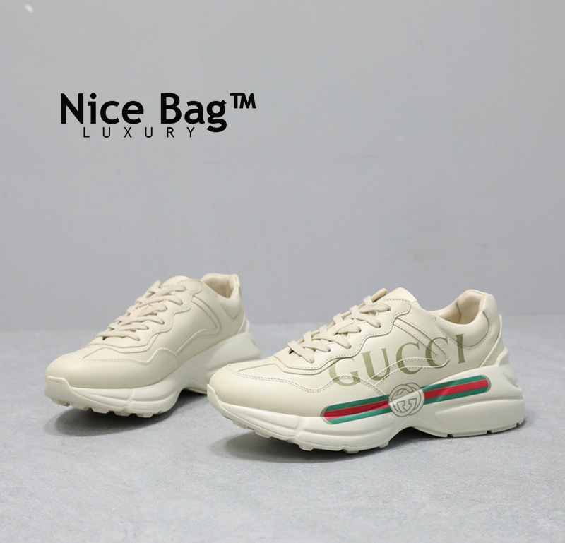 Giay Gucci Rhyton Logo Leather Sneakers 528892 DRW00 9522 Nice Bag