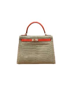 Túi Hermes Kelly 28 HSS Crocodile Niloticus Gris Tourterelle Belgium Ferrari red Silver Hardware chất lượng like authentic, cam kết chất lượng tốt nhất, chuẩn 99% so với chính hãng, sử dụng chất liệu cá sấu sông Nil, được may thủ công tay 100% full box và phụ kiện, hỗ trợ trả góp bằng thẻ tín dụng