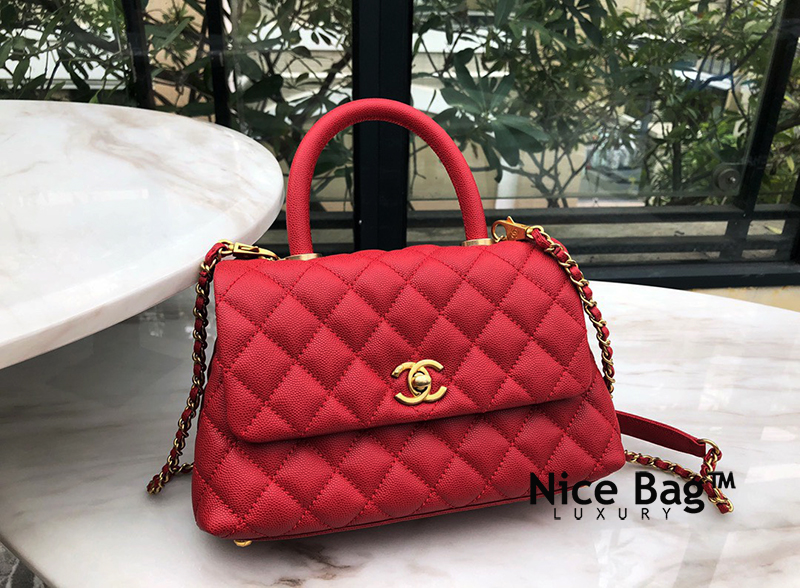 Túi Chanel Coco Handle Red Caviar Shoulder Bag